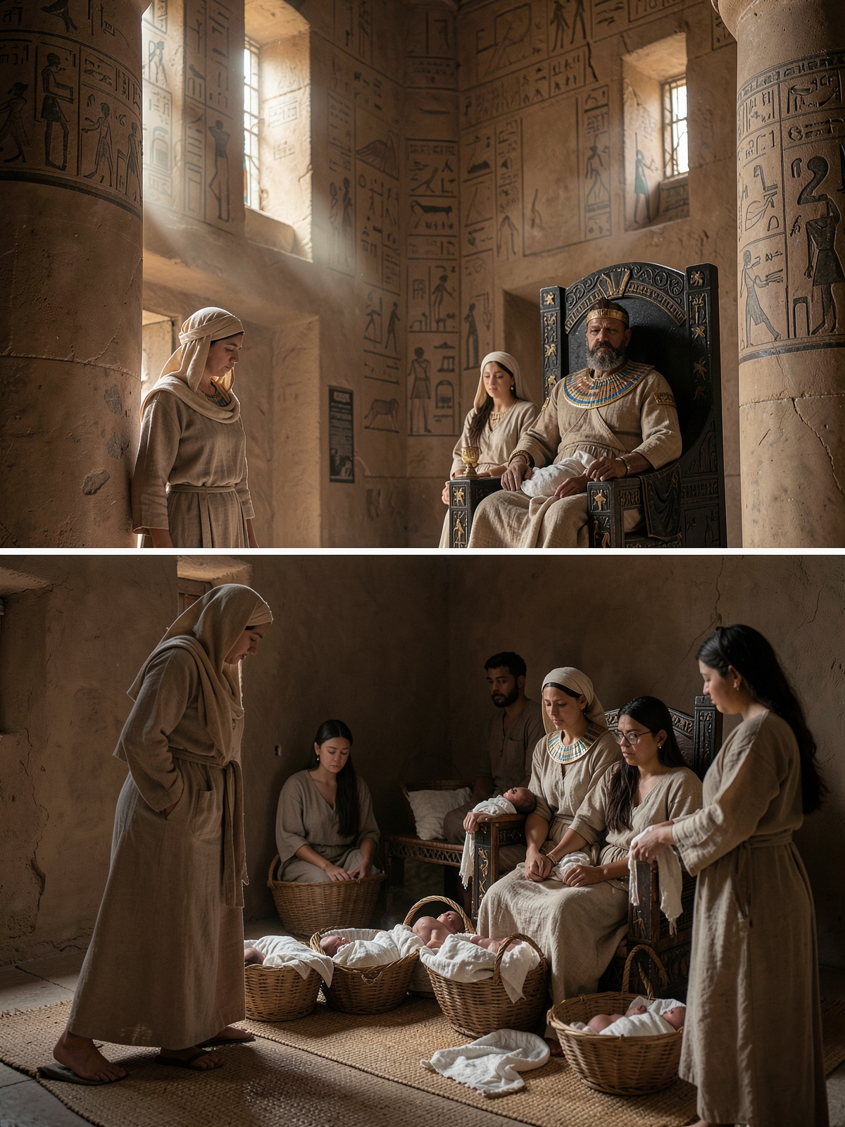 The Hebrew midwives refuse Pharaoh’s order — SacraScenes visual interpretation