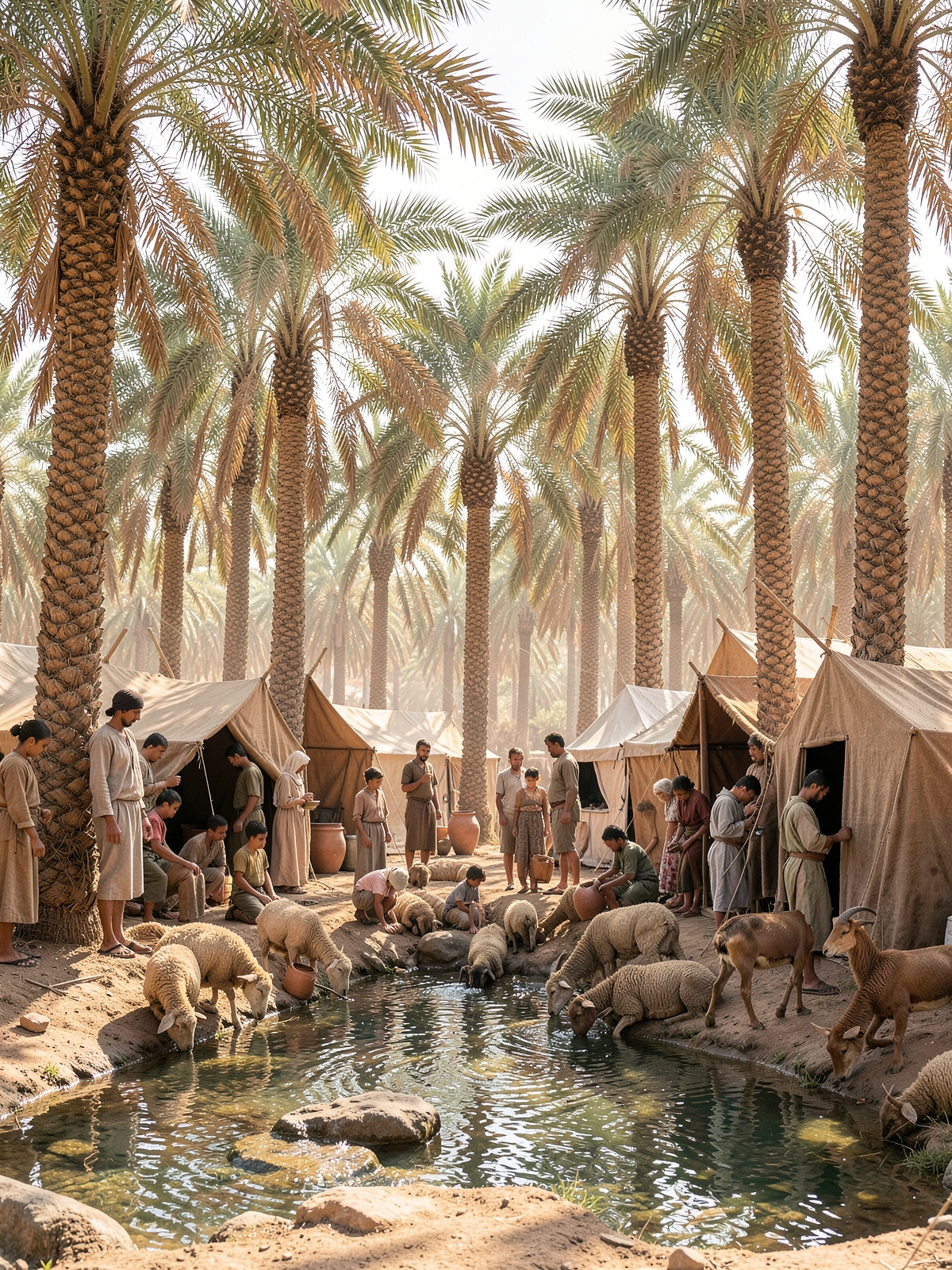 Israel receives instruction and camps at Elim — SacraScenes visual interpretation