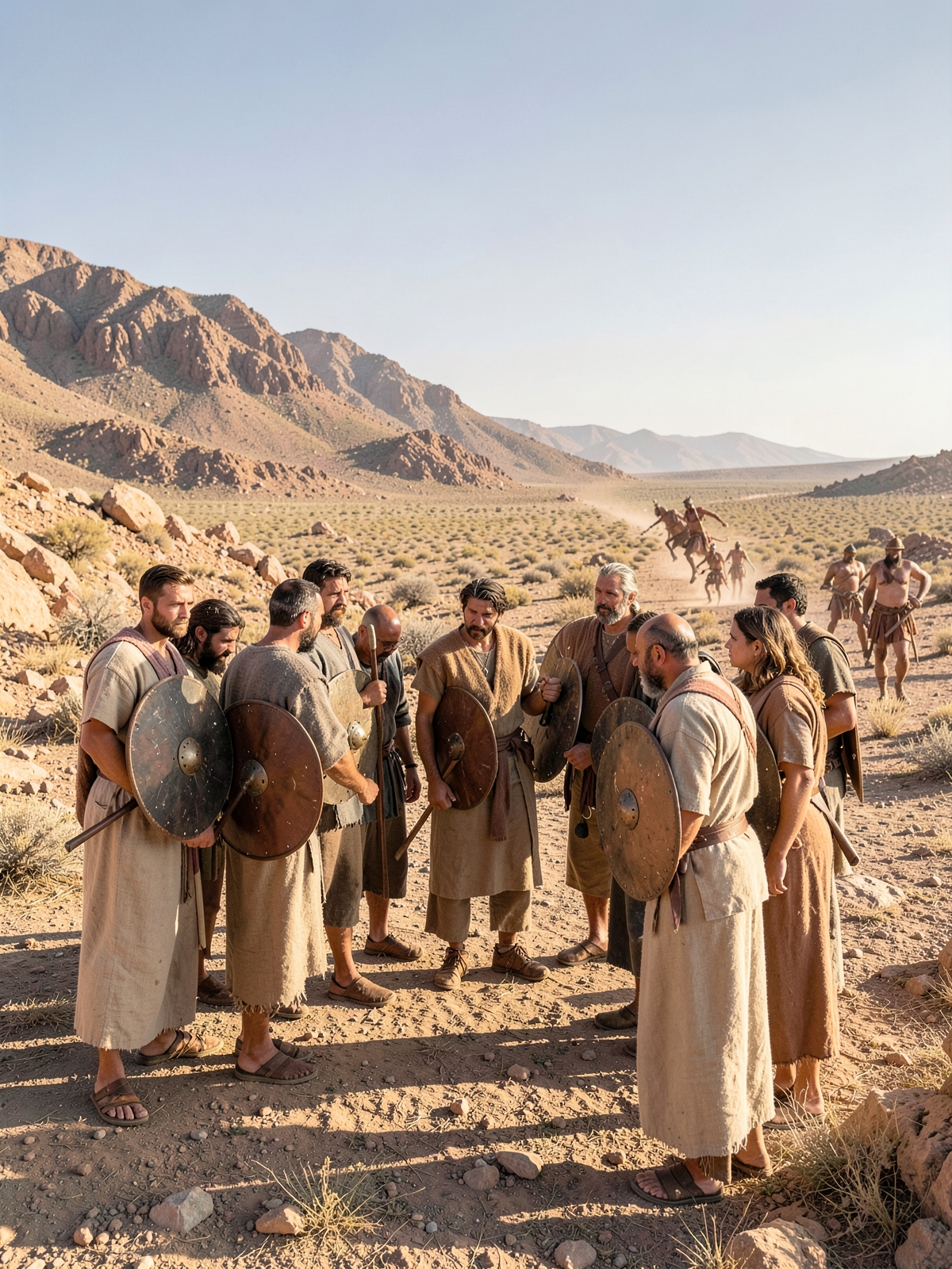 Amalek attacks and Joshua is chosen to lead the defense — SacraScenes visual interpretation