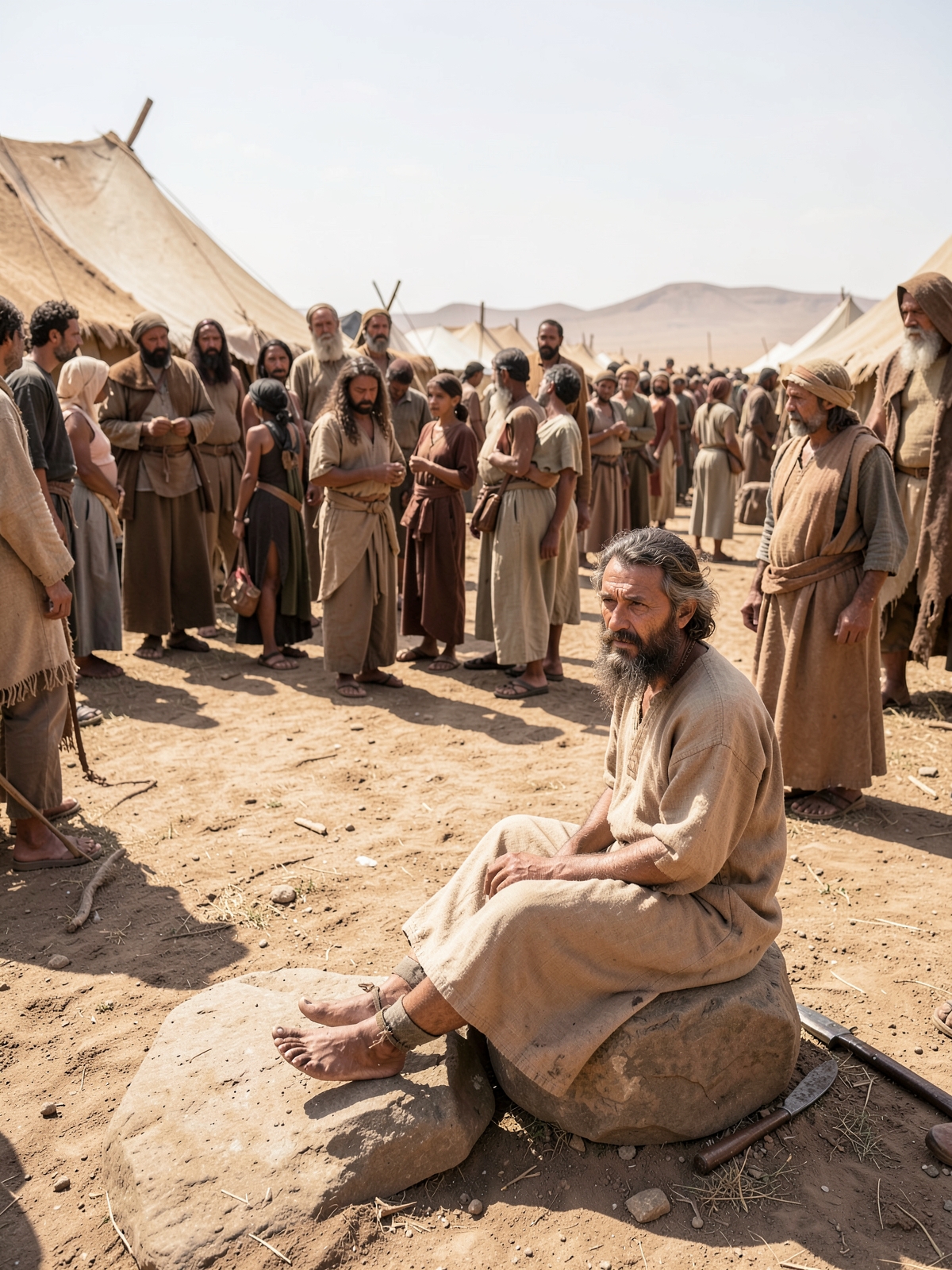 Jethro sees that Moses is carrying too much alone — SacraScenes visual interpretation
