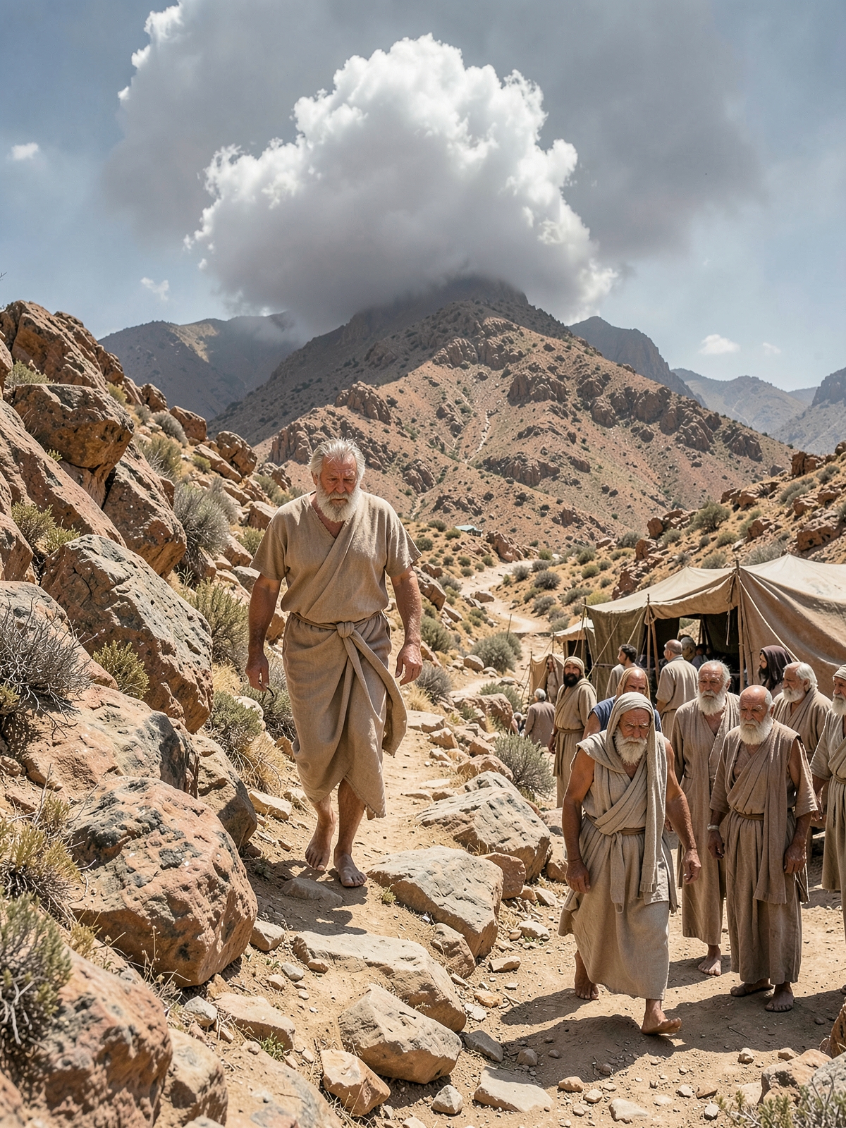 Moses and Joshua go higher on the mountain — SacraScenes visual interpretation