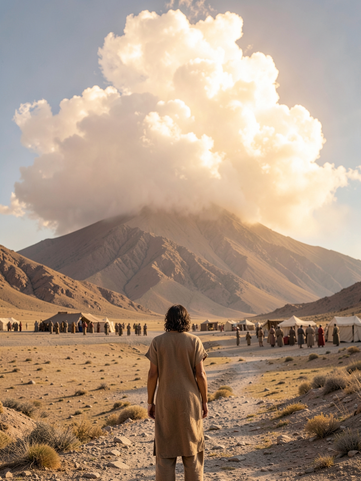 The glory-cloud covers Sinai and Moses enters it — SacraScenes visual interpretation