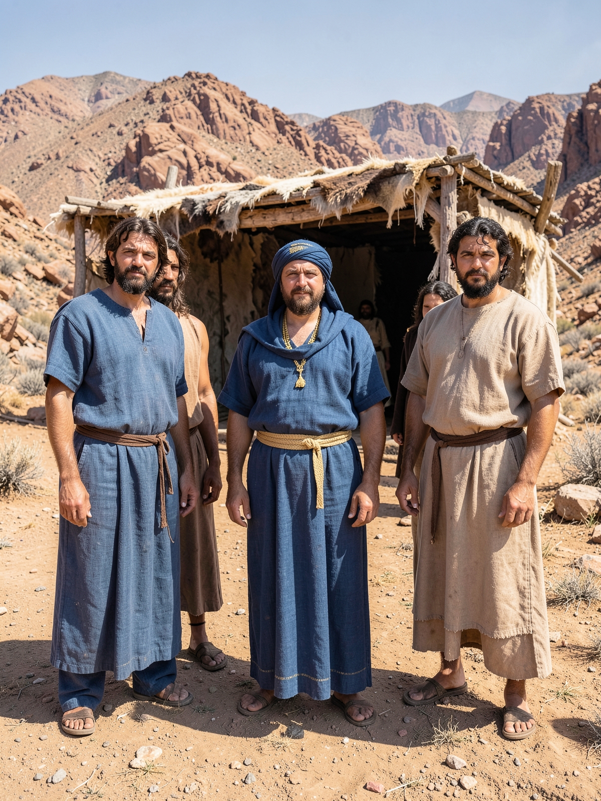 The robe, turban and linen garments complete the priestly clothing — SacraScenes visual interpretation