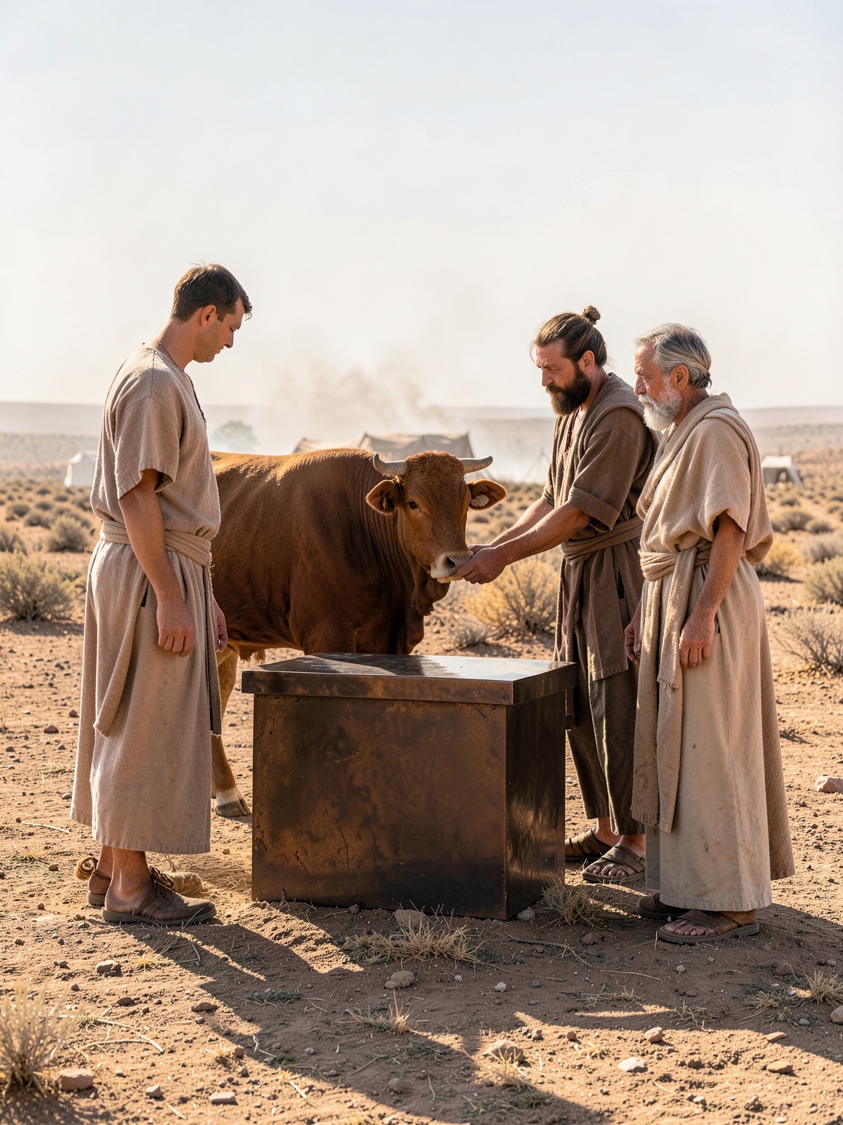 The bull is designated for a purification offering — SacraScenes visual interpretation