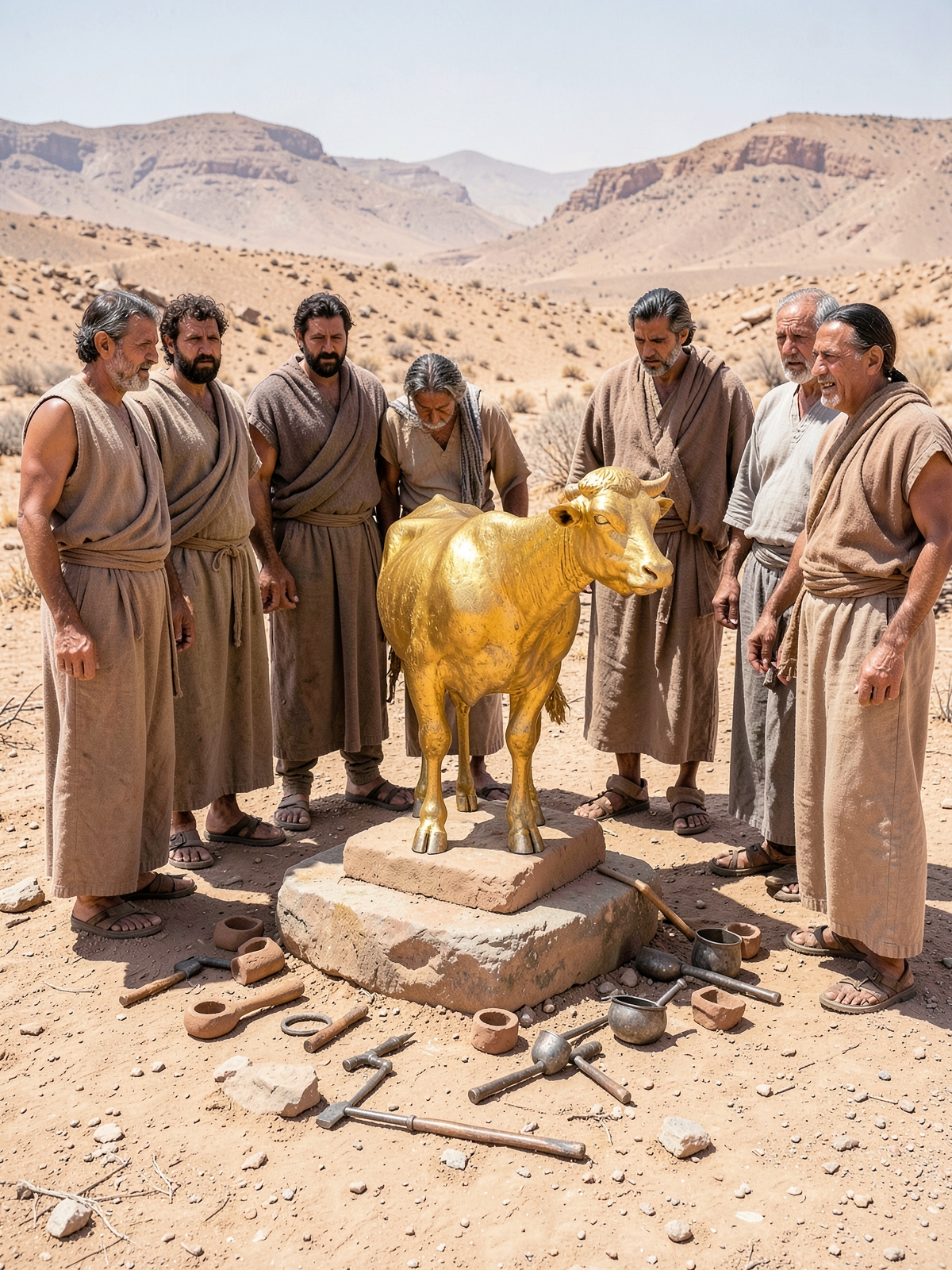 The people make a golden calf — SacraScenes visual interpretation