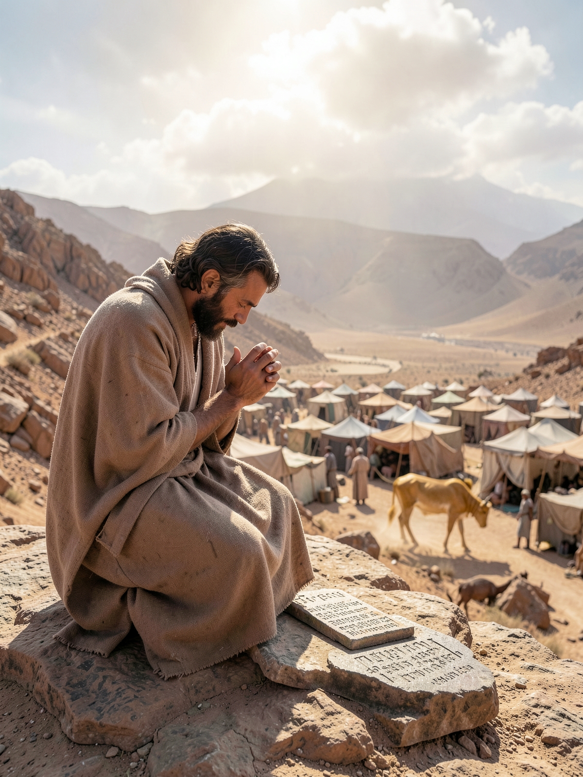Moses intercedes for the people — SacraScenes visual interpretation