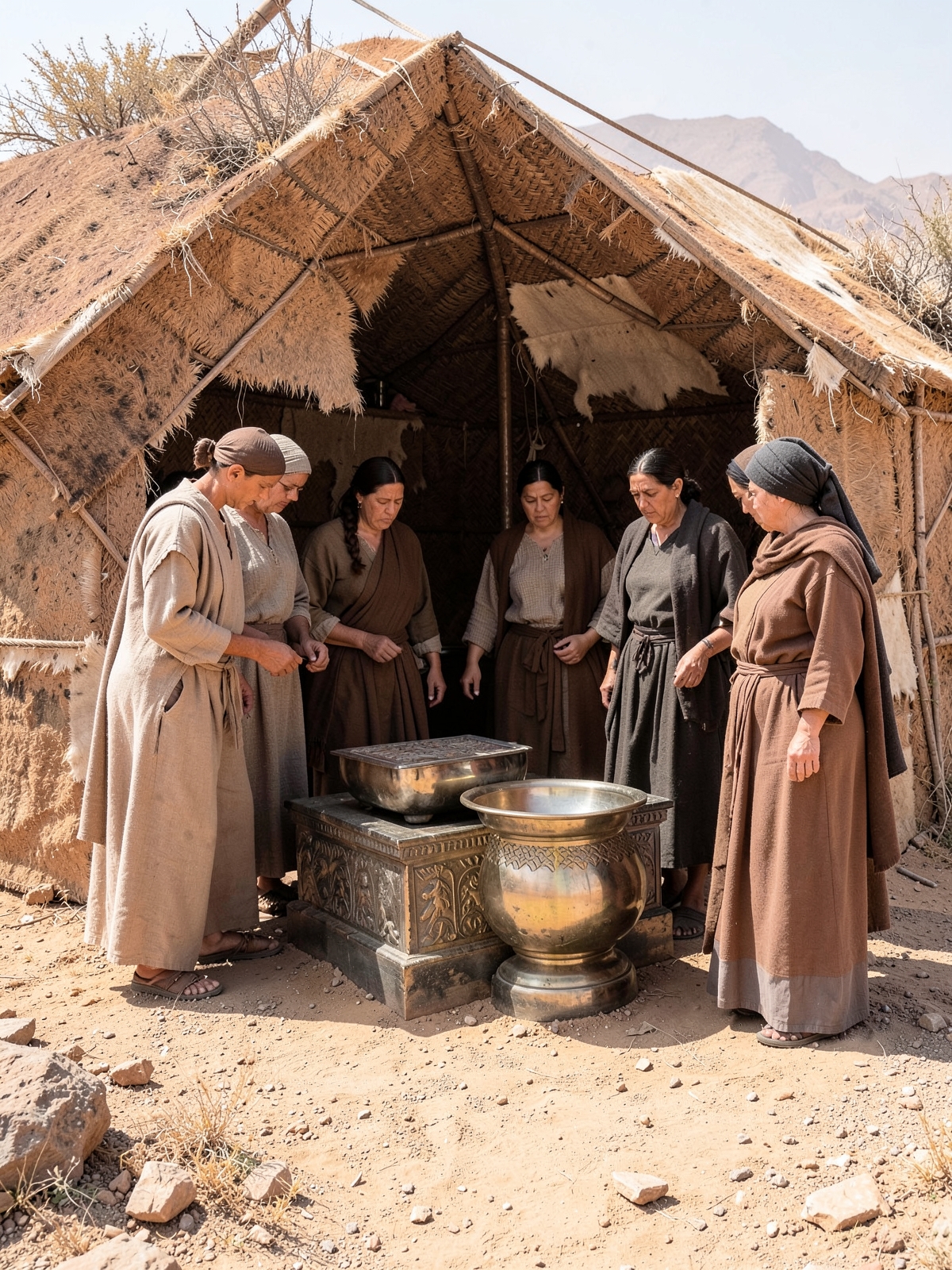 The bronze altar and laver are completed — SacraScenes visual interpretation