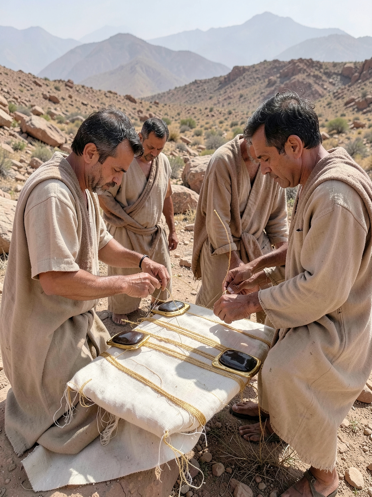 The ephod is woven and fitted — SacraScenes visual interpretation
