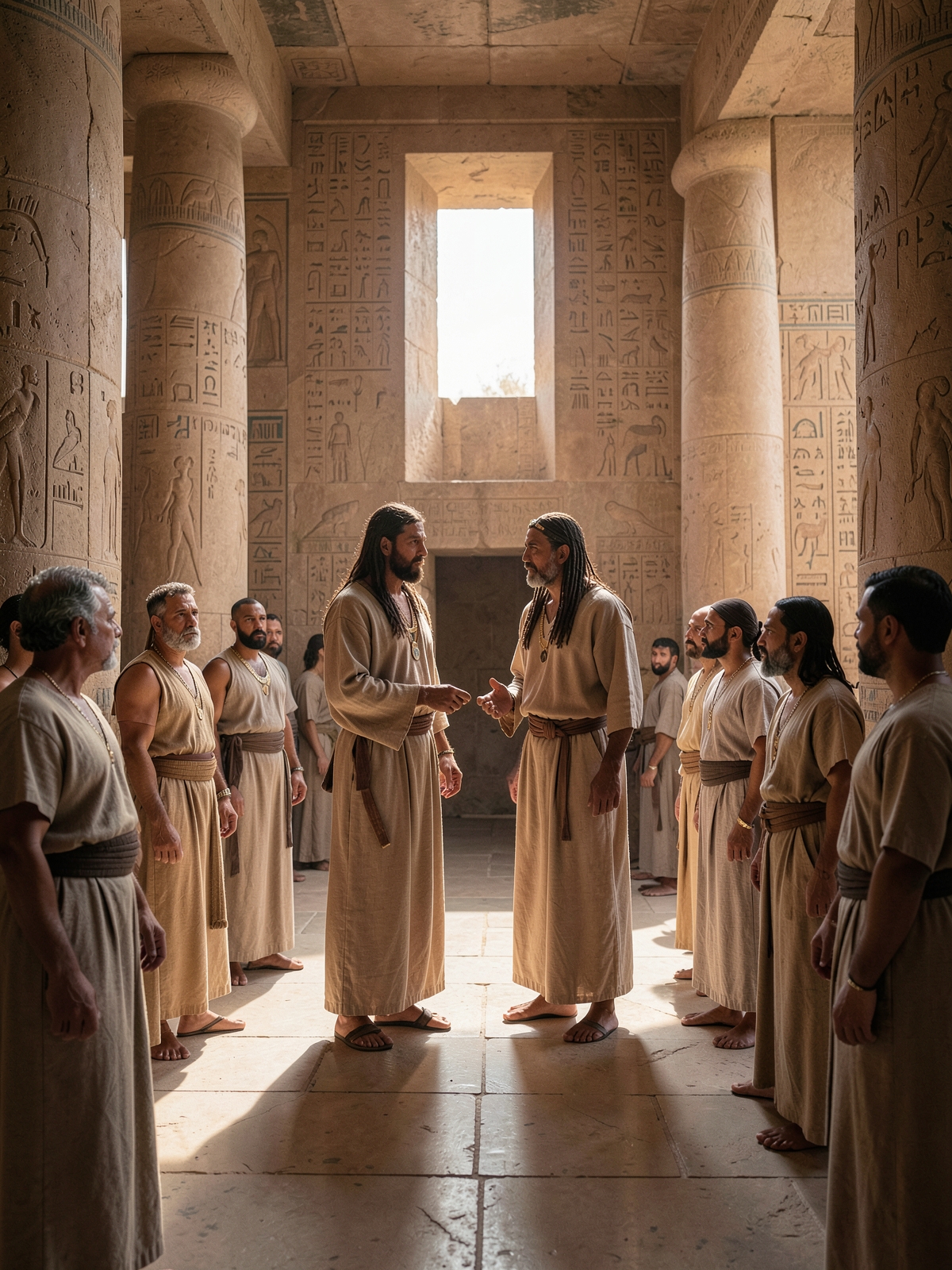 Pharaoh bargains over worship and changes his mind — SacraScenes visual interpretation