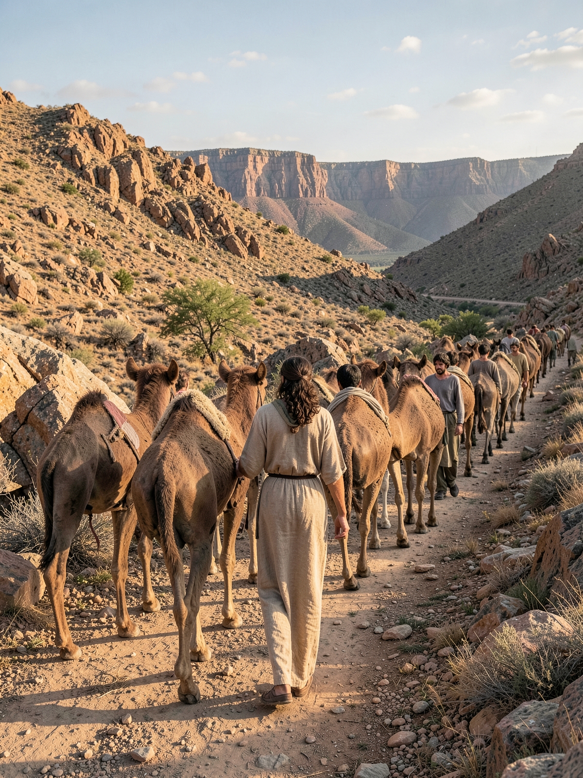 Esau moves his household to Seir — SacraScenes visual interpretation