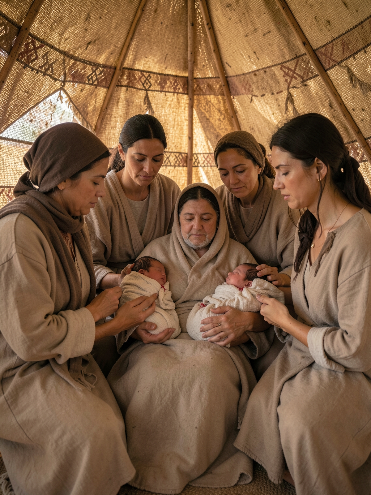 Perez and Zerah are born — SacraScenes visual interpretation