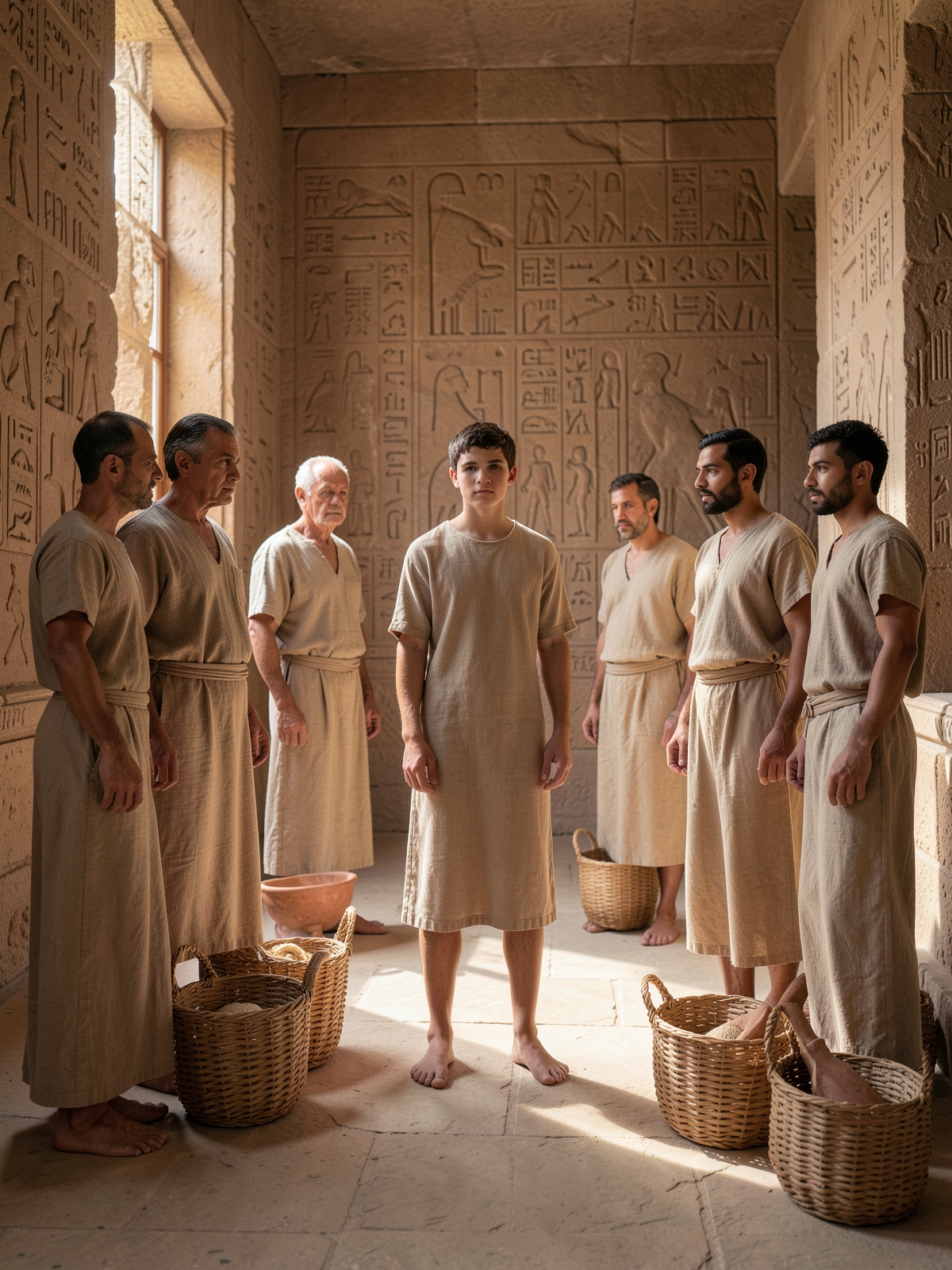 Joseph interprets the dreams and proposes a plan — SacraScenes visual interpretation