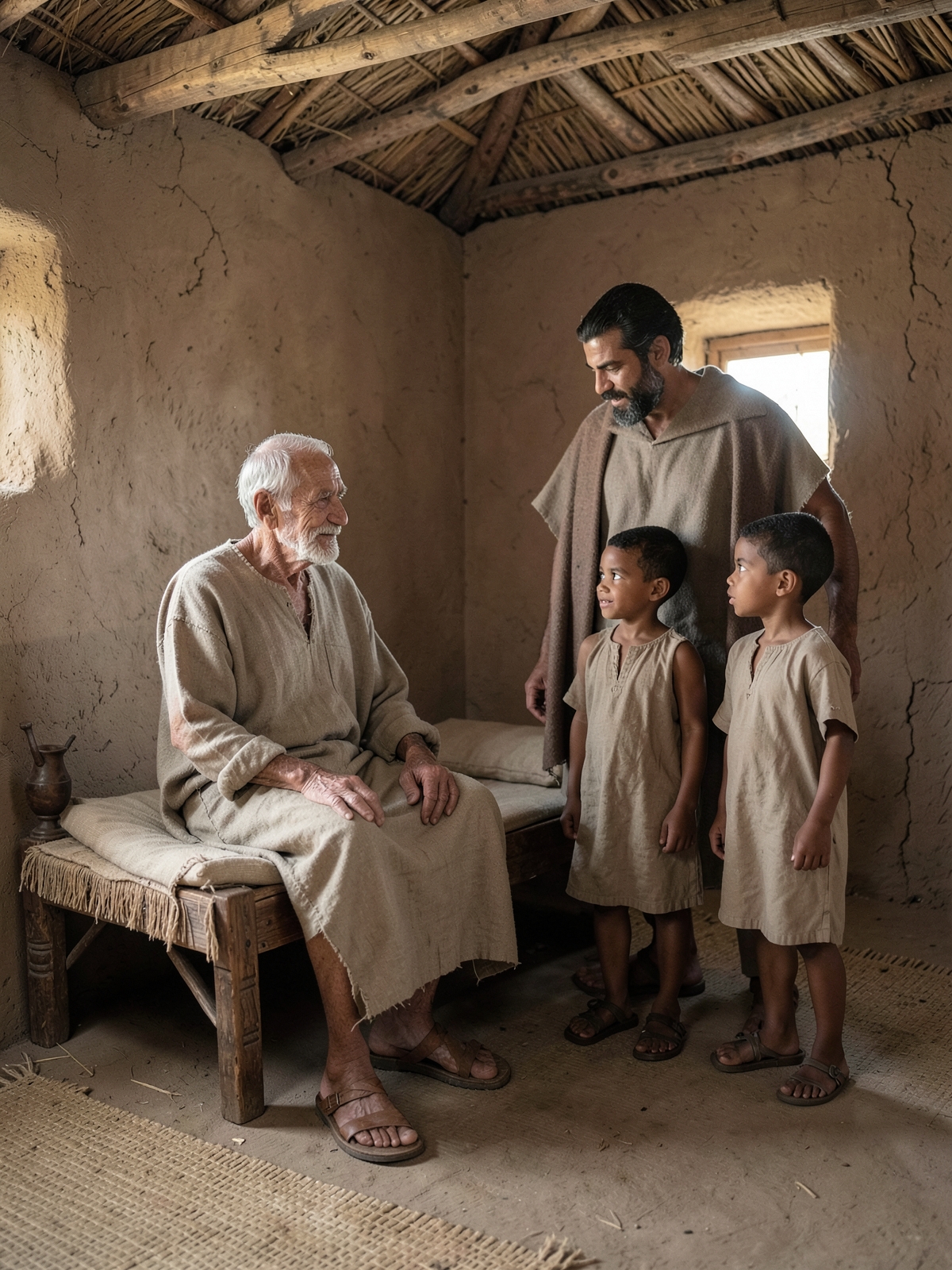 Joseph brings Ephraim and Manasseh to Jacob — SacraScenes visual interpretation
