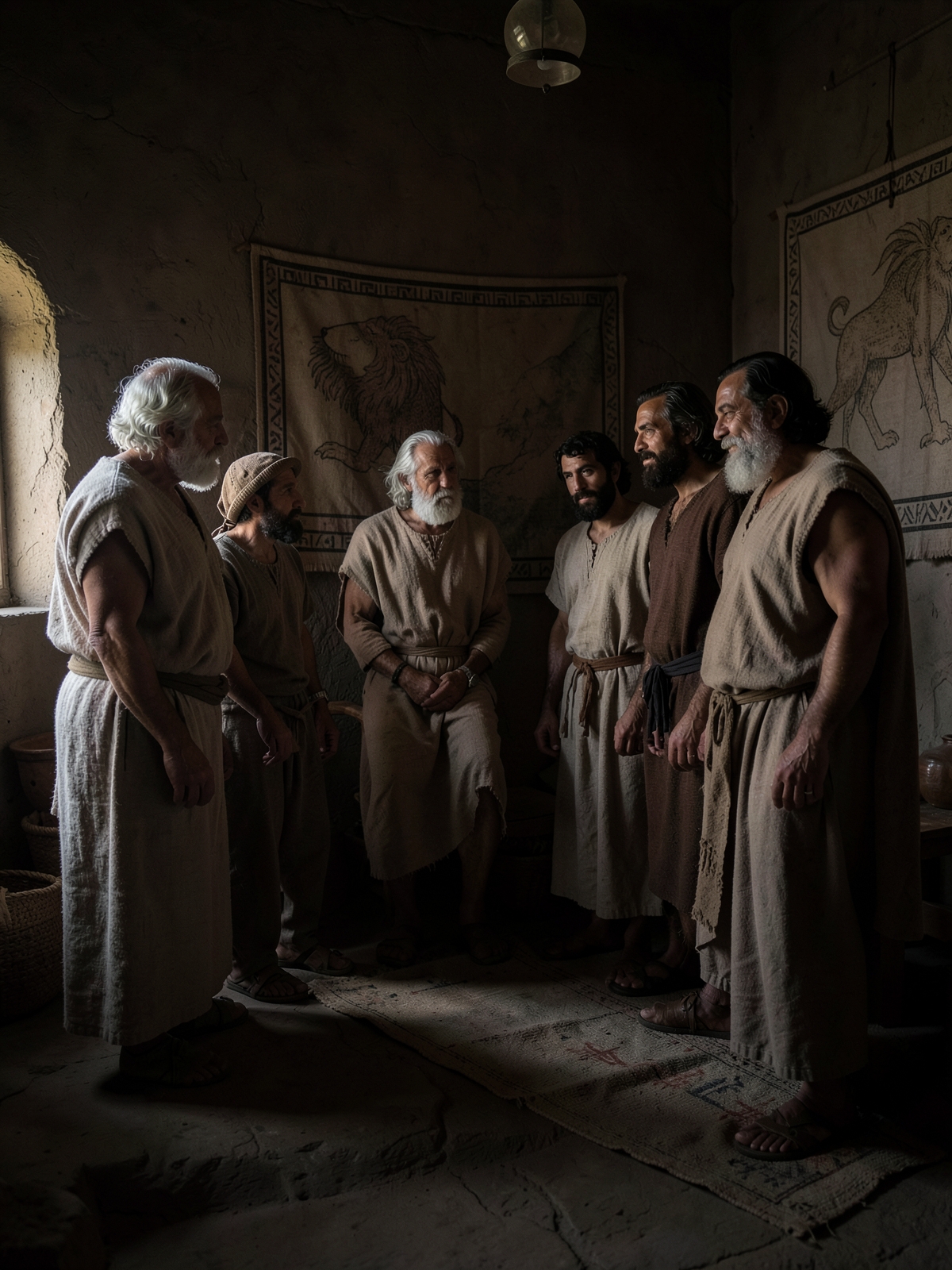 Jacob speaks to Reuben, Simeon, Levi and Judah — SacraScenes visual interpretation