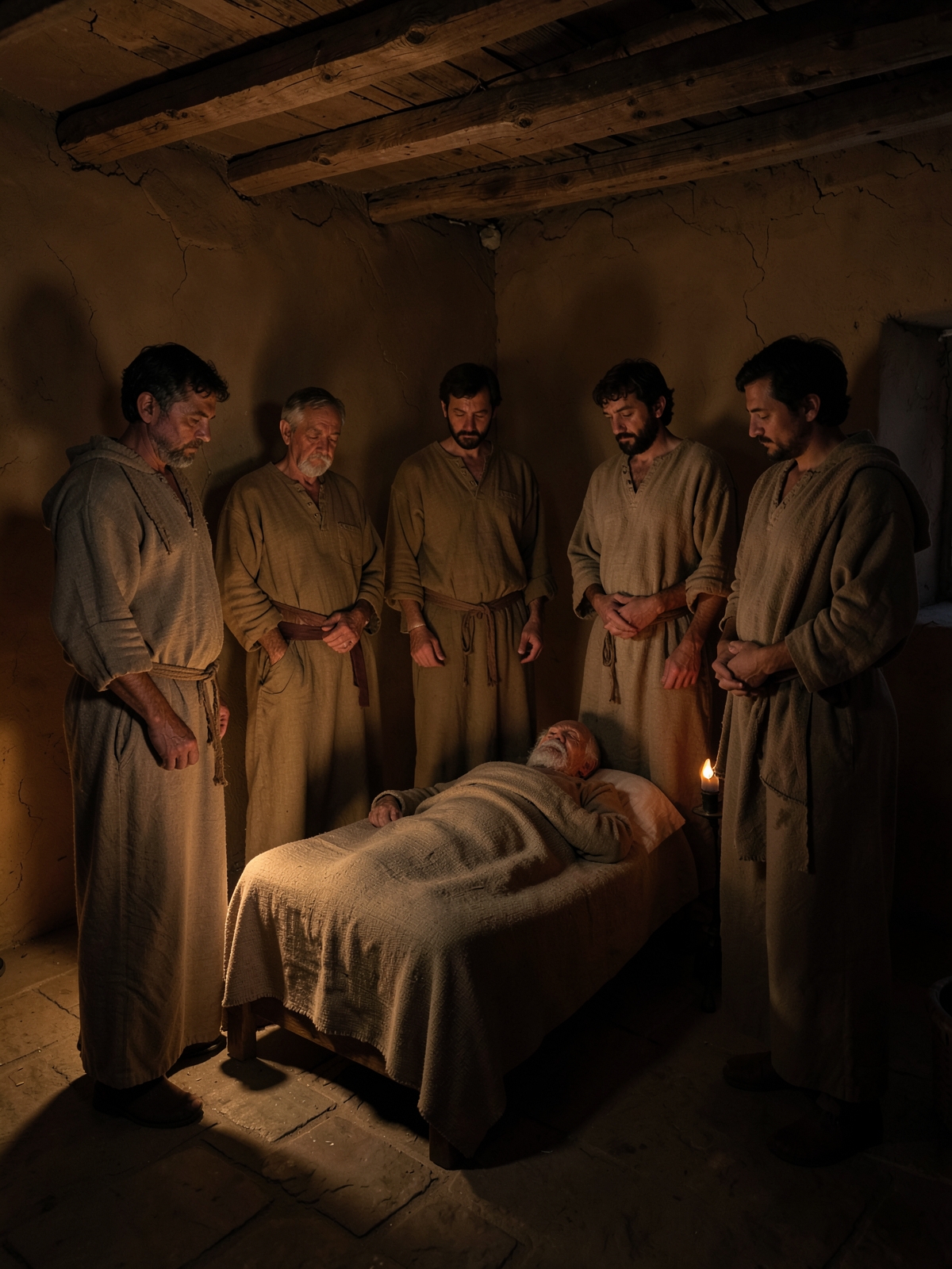 Jacob gives burial instructions and dies — SacraScenes visual interpretation