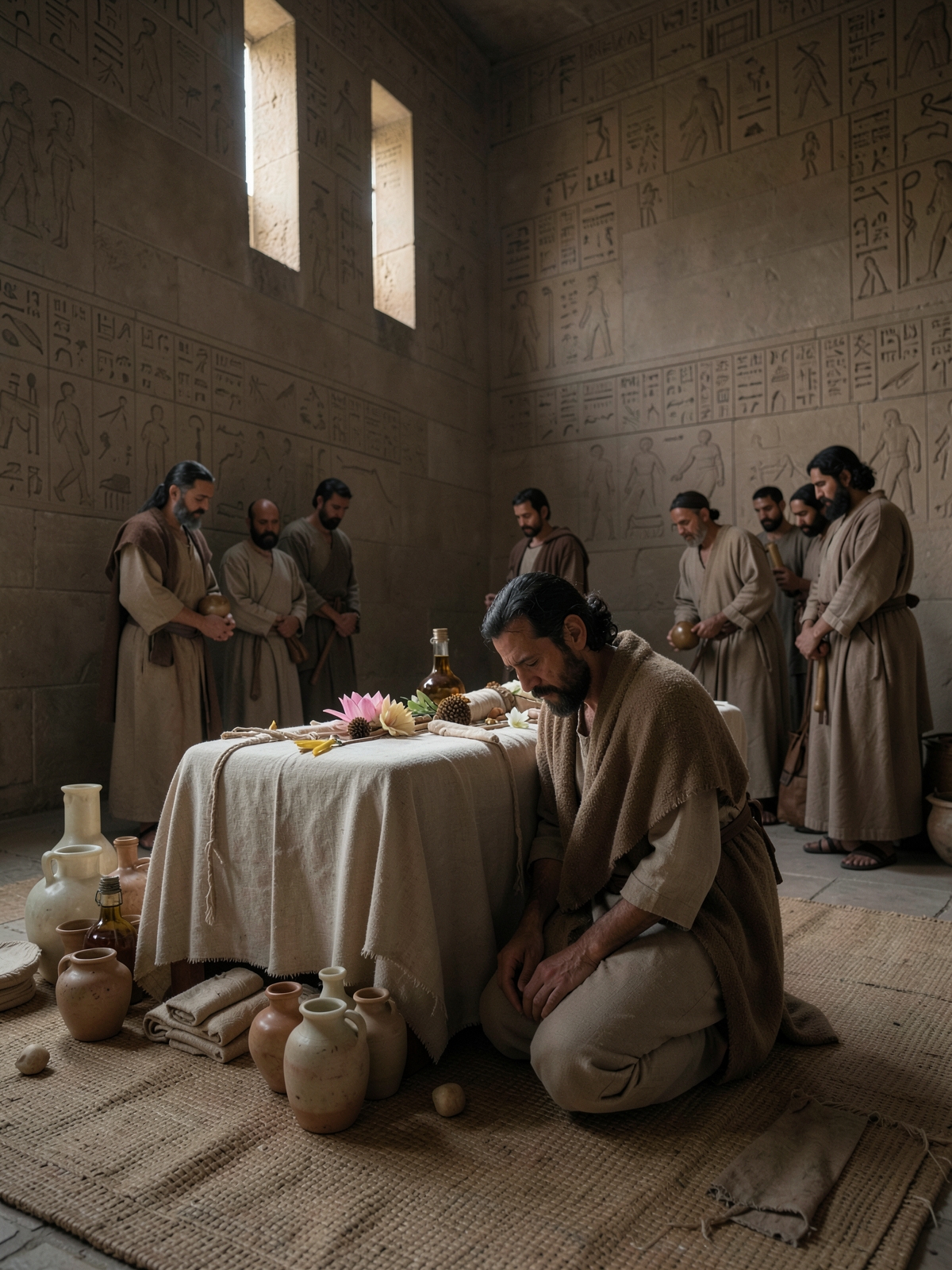 Joseph mourns and prepares Jacob’s burial — SacraScenes visual interpretation