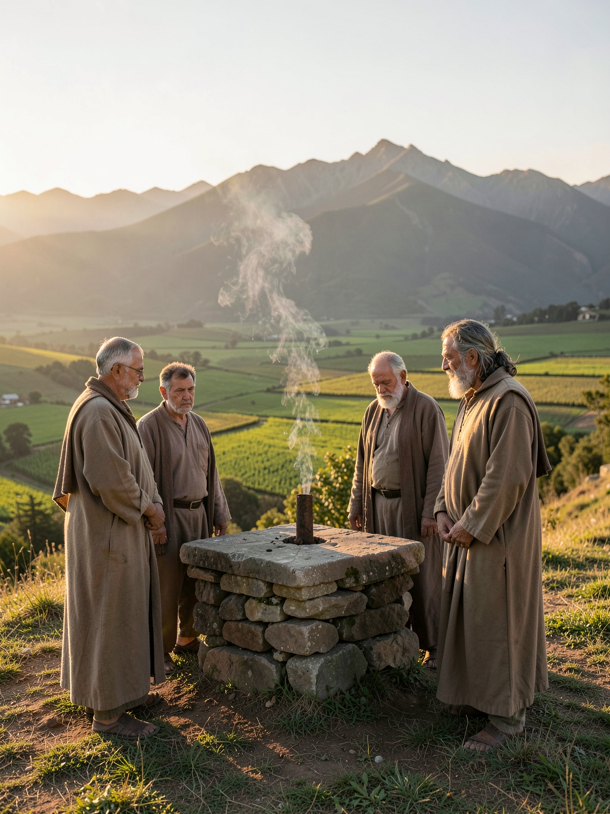 An altar and a promise of order — SacraScenes visual interpretation