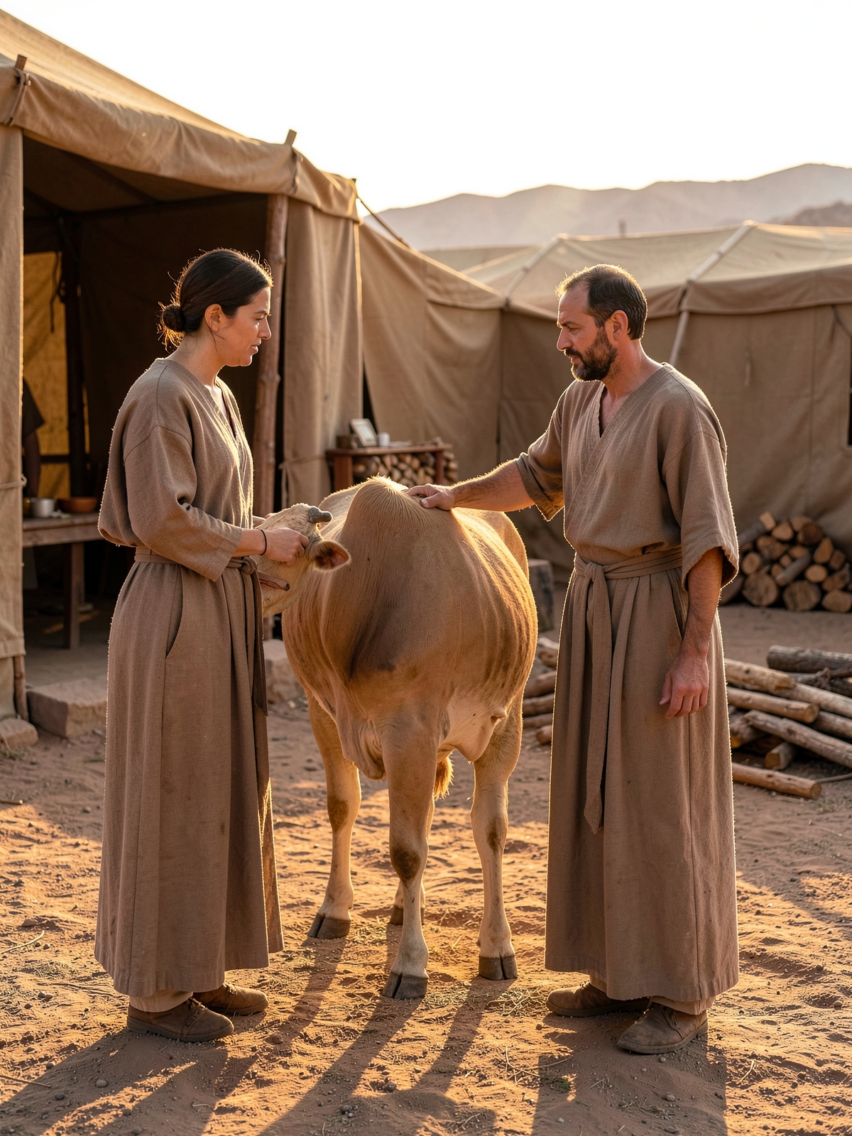 An offering from the herd is brought — SacraScenes visual interpretation
