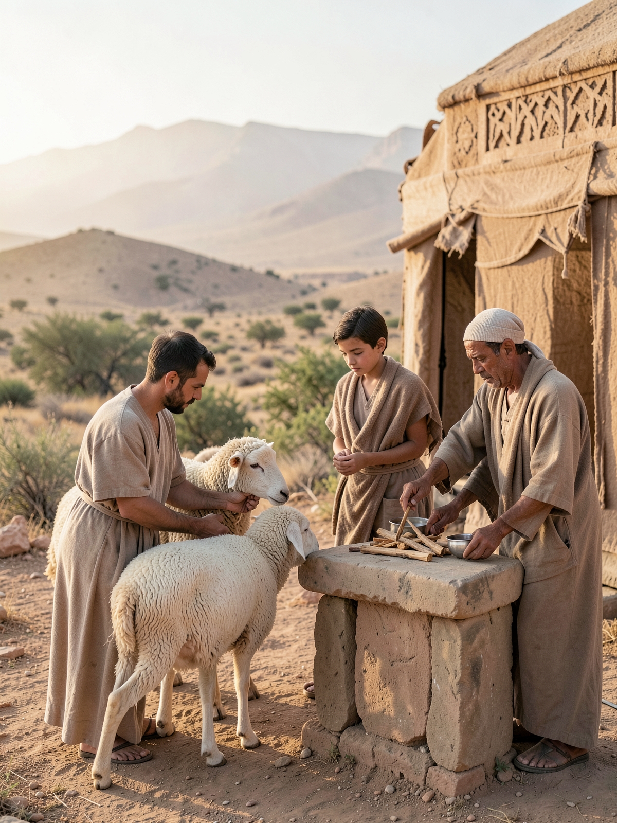 A sheep or goat may be brought — SacraScenes visual interpretation