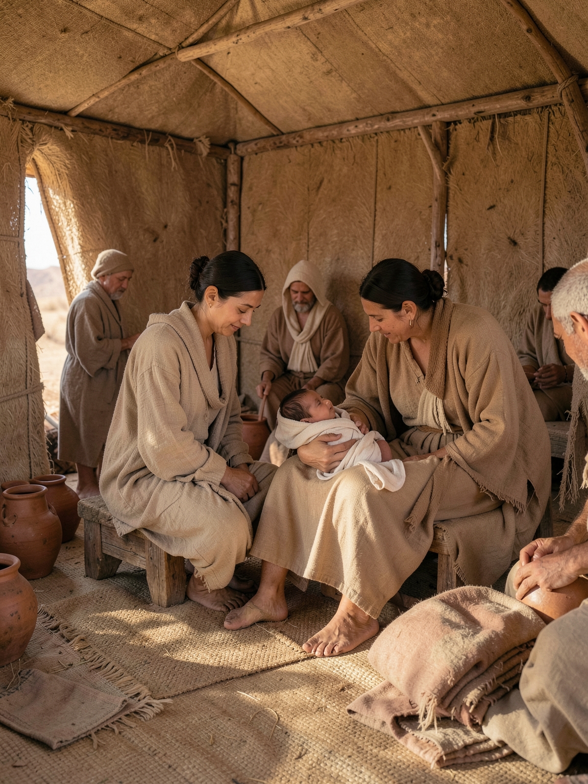 A daughter's birth carries its stated waiting period — SacraScenes visual interpretation