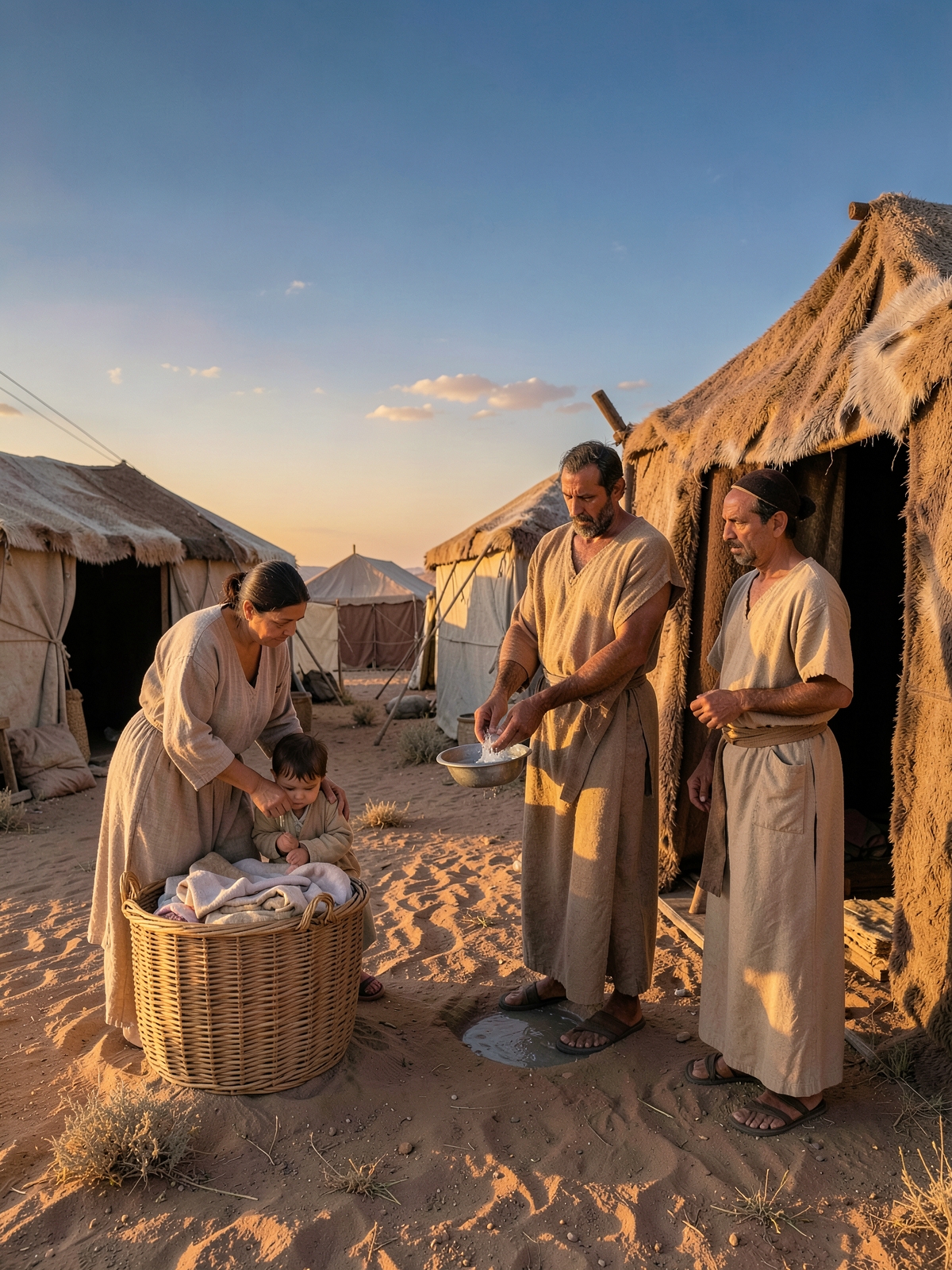 Washing and waiting follow a male discharge — SacraScenes visual interpretation