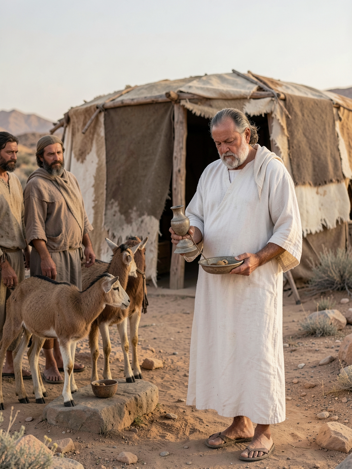 Aaron prepares, and lots distinguish the two goats — SacraScenes visual interpretation