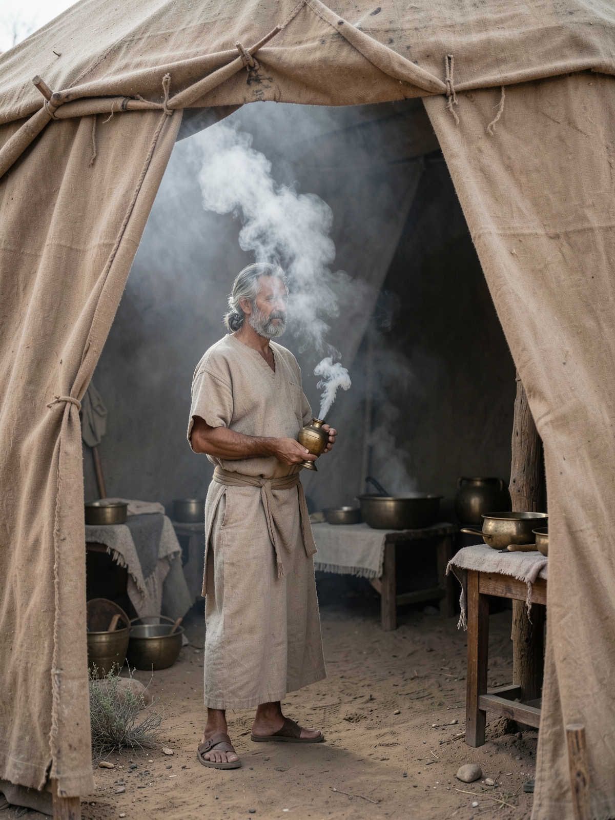 Incense fills the inner sanctuary — SacraScenes visual interpretation