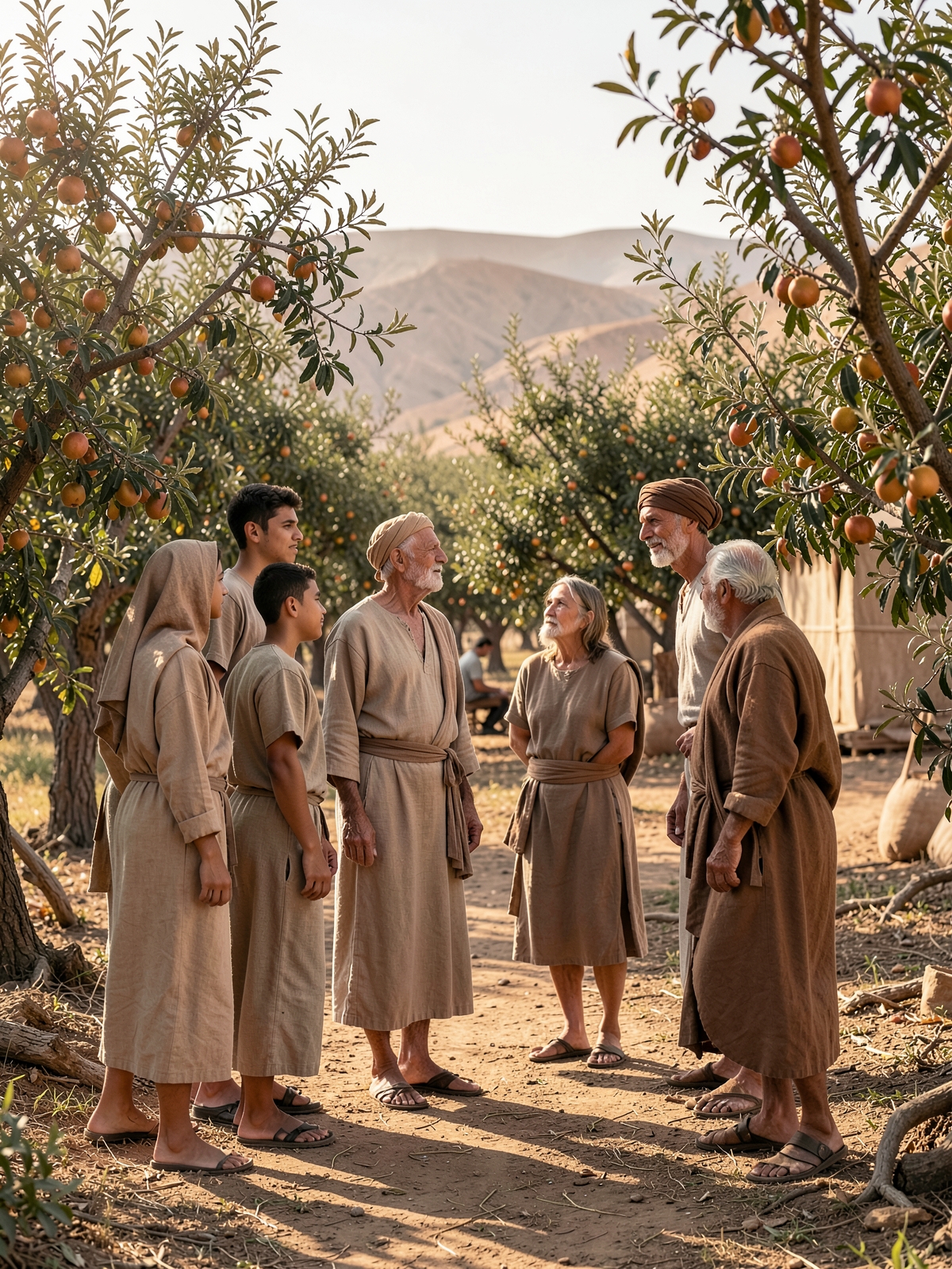 Ordered practices include patient crops and respect for elders — SacraScenes visual interpretation