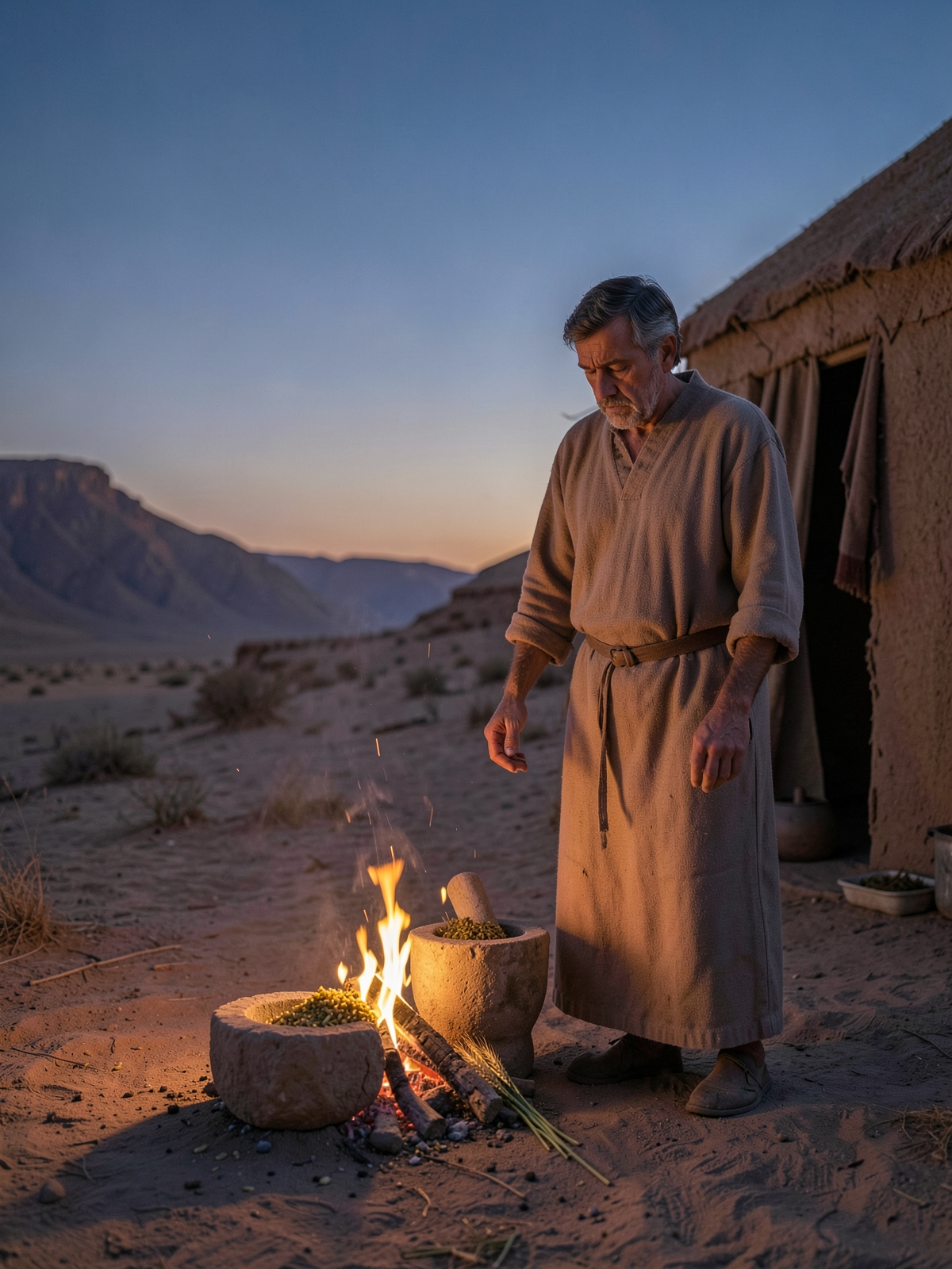 Firstfruits may be offered as roasted grain — SacraScenes visual interpretation