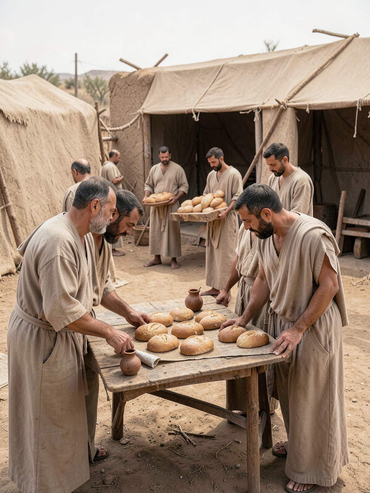 Twelve loaves are arranged as a continual covenant sign — SacraScenes visual interpretation