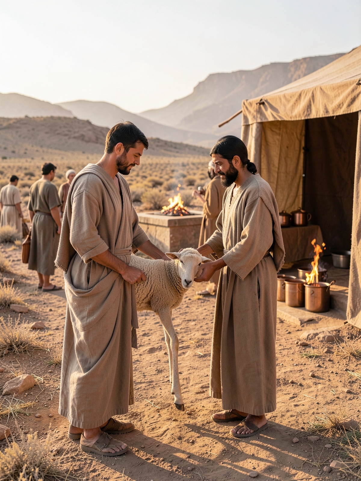 A sheep may be brought as a peace offering — SacraScenes visual interpretation